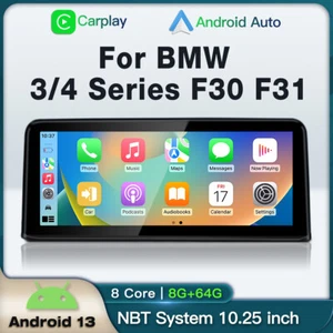 10.25" Android Auto Car Stereo for BMW F30 2013-2017 NBT GPS CarPlay System - Picture 1 of 12