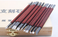 10Pcs Woodpecker Dry Hand Stone Carving Tools Chip Detail Chisel set Knives tool