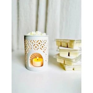 Lattice Ceramic Wax Warmer with **Free Organic Non-Toxic Wax Melt** - Picture 1 of 6