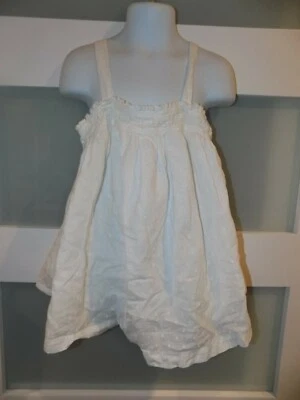 Mini Boden Adjustable Sleeveless White Lined Top Size 7/8Y Girl's - Image 1 of 3