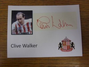 1984-1986 Autographed White Card: Sunderland - Walker, Clive (Autograph on stick