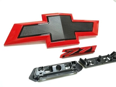 Chevrolet Silverado 1500 2019-2021 pajarita delantera y parrilla Z71 emblema rojo negro- Foto 1 de 4