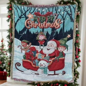 VINTAGE SOFA SLIPCOVER -  FABRIC WALL RUG - CHRISTMAS - (51 x 39 inch) - Picture 1 of 2