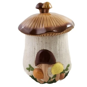 Vintage Arnels Mushroom Canister Cookie Jar with Lid Ceramic Pottery 8.5" Chip - Picture 1 of 8
