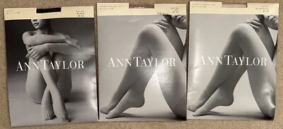 Lote 3 Meia-calça ANN TAYLOR Transparente/Controle Top Lycra PETITE Champanhe, Preto + Bronzeado - Imagem 1 de 4