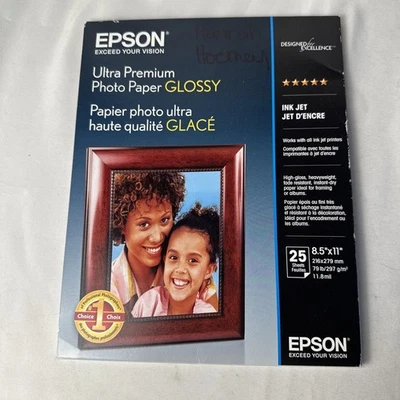 Epson Ultra Premium Photo Paper Glossy, Letter, 8.5 x 11, 25 Sheets (S042182... - Image 1 of 2