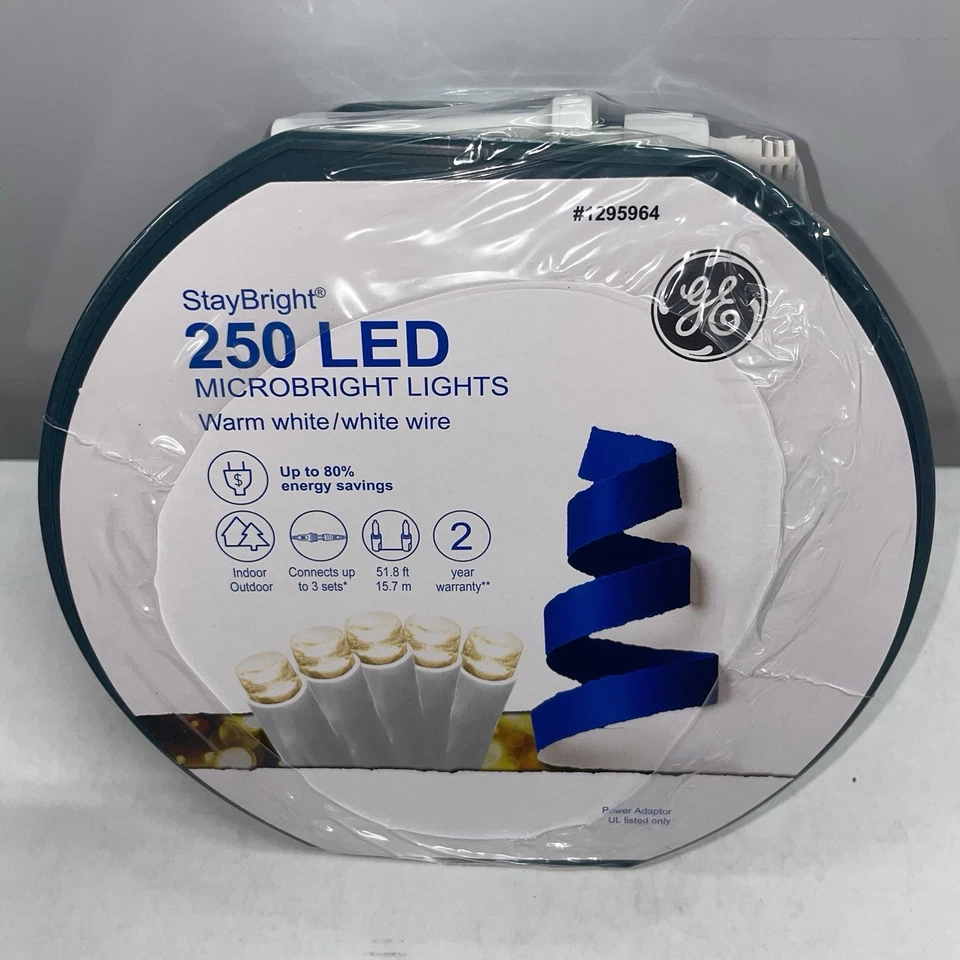 2 Reels 250 GE Warm White MicroBright LED String Lights white wire wedding