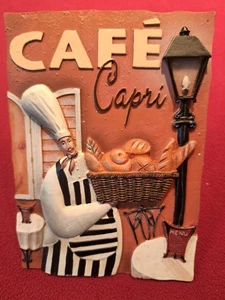 Bistro Kitchen Art Artistic Original Italy Italian Chef Resin Cafe Capri Italy - Picture 1 of 5