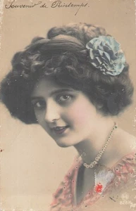 CP PORTRAIT FEMME BANDEAU FLEURS COLLIER - "ECLATS" - 99899 - Picture 1 of 2