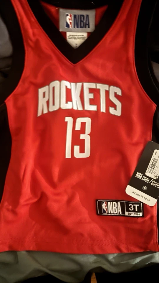 Nova Jersey NBA Houston Rockets James Harden #13, Vermelha/Preto/Branca, Tamanho 3T Nova Com Etiqueta - Imagem 1 de 1