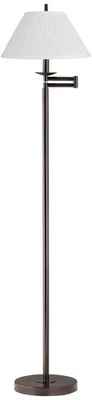 Lámpara de pie Gabrielle 60 1/2"H bronce brazo oscilante con sombra plisada blanca Foto 1 de 4