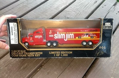 Banco de monedas Racing Champions Transporter 1:64 diecast NASCAR David Green Slim Jim Foto 1 de 4