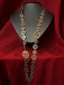 Chico's goldfarbene Flynn lange Halskette mehrere Formen matt Glieder Karabinerverschluss - Bild 1 von 6