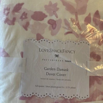 POTTERY BARN TEEN LOVE SHACK ELEGANTE Jardín DAMASK VOLANTES REINA EDREDÓN Rosa Nuevo con Etiquetas Foto 1 de 4