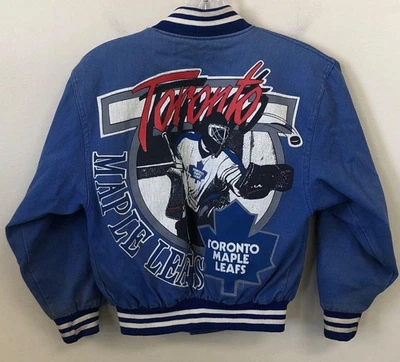 Vintage RARE Street Legends Toronto Maple Leafs Goalie Denim Jacket NHL #1600 - Image 1 of 3