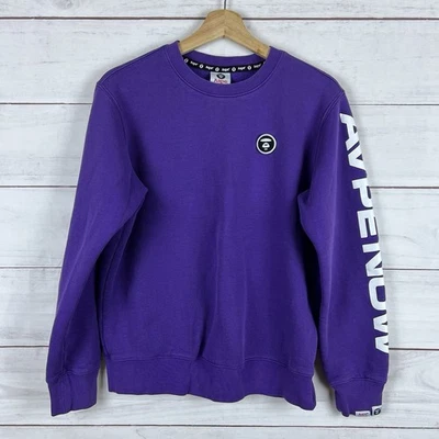 AAPE by A Bathing Ape Sweatshirt Purple Streetwear Fits Like Medium - Image 1 of 4