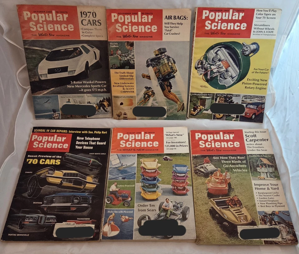 popular science magazine 1969 June - Dec.  (No July) - Image 1 of 4