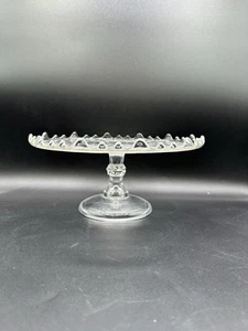 EAPG Bryce, Higbee & Co New Crescent - Diamond Point Discs Cake Stand 1898 - Picture 1 of 9
