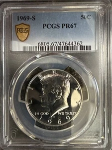 1969 S Half Dollars Kennedy Clad PCGS PR-67 - Picture 1 of 2