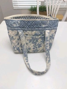 Vera Bradley Vintage Villager Tote Blue Toile  - Picture 1 of 9