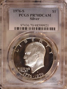 1976-S Silver Proof Eisenhower Dollar PCGS PR70DCAM TOP POP!!! - Picture 1 of 2