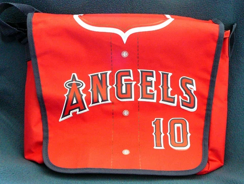 MLB LA Anaheim ANGELS RED TOTE BAG - Adjustable Straps - Book Computer Work Bag Cover