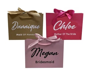 Personalised Wedding Day Thank You Special Ribbon Gift Bag Bridesmaid Best Man - Picture 1 of 11