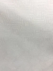 WHITE GEOMETRIC CHENILLE UPHOLSTERY BROCADE FABRIC (54 in.) Sold By The Yard - Picture 1 of 7