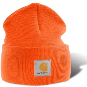 Carhartt Unisex Safety Orange Cuffed Beanie Hat One Size - Picture 1 of 1