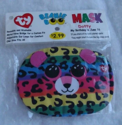 NEW SEALED TY Beanie Boo Face Mask Fantasia the Unicorn One Size Fits All 3+ - Image 1 of 4