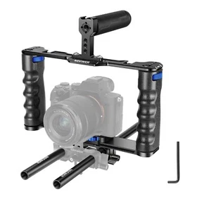 Neewer Upgraded Aluminum Alloy Camera Video Cage Film Making Kit, Black/Blue - Picture 1 of 3