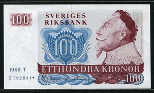 Sweden 1968, 100 Kronor, Star / Replacement, P54a, UNC - Picture 1 of 2