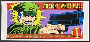 Póster recto blanco masculino II galería exposición 1995 serigrafía firmado Kozik - Imagen 1 de 3