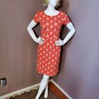Nwot Boden Phoebe Orange Print Jersey Cotton Knit Dress Size 6R