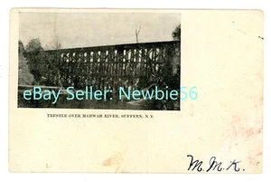 Suffern NY - CABALLETE FERROVIARIO TEMPRANO EN EL RÍO MAHWAH - Postal - Imagen 1 de 2