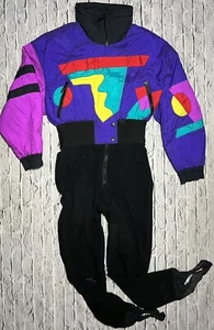 Vintage Tyrolia Ski Suit One Piece Snowsuit Retro Snow Bib Festival 12 - Picture 1 of 9