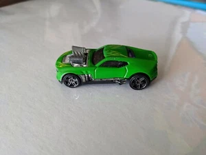 Rare 2010 Mattel Hot Wheels Twinduction TM Car D33 Green With Flames - Picture 1 of 5