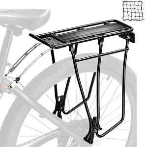Rear Bike Rack,Bike Cargo Rack,Bicycle Pannier Rack with Extra Long Tubular Rack - Picture 1 of 9