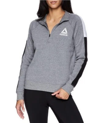 Sudadera para mujer Reebok talla 2XL gris polar Top QTR cremallera ropa deportiva pulóver nueva Foto 1 de 4