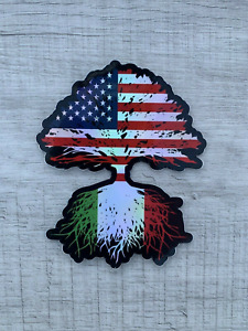 Italian Holographic(STICKER) Flag American Flag roots Heritage Italy Decal