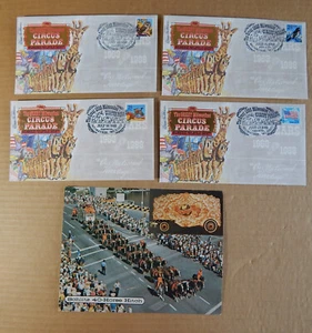 4 Great Milwaukee Circus Parade 1988 Stamped Envelopes + 40 Horse Hitch Card - Picture 1 of 10