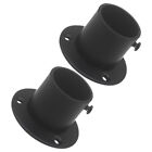  2 Pcs Clothes Pole Base Closet Rod Bracket Shower Holders for Wall Curtain