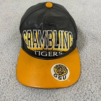 Grambling GSU Tigers Hat Strapback Black Cap Boy America Vintage Leather Mens - Image 1 of 4