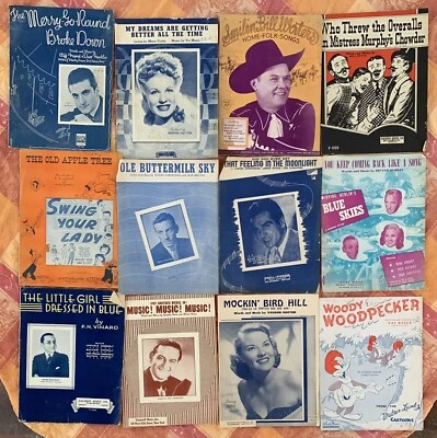 Lot Of 53 Vintage Antique Sheet Music Huge Assorted Mix Ragtime Country Berlin  - Image 1 of 4
