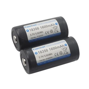 Keeppower 18350 Protected Li-ion Battery Rechargeable 3.7V 1600mAh Button Top - Picture 1 of 3