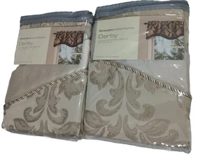 2 New Renaissance Home Fashion Darby mehrlagig überbacken Volant 50" x 17" Elfenbein - Bild 1 von 8