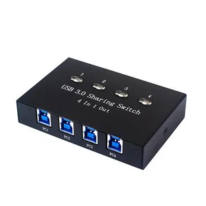 4 Ports USB3.0 Switch Sharer 4 In1 Out Switcher Computers Sharing Mouse&Keyboard - Afbeelding 1 van 10