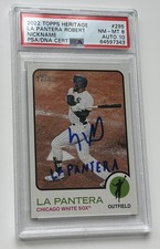 LUIS ROBERT 2022 Topps Heritage Nickname PSA 8 Auto 10 La Pantera Inscribed Pop1