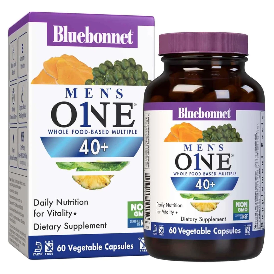 Bluebonnet One Mens One 40+ Whole Food-Based Multiple 60 Vegetable Caps, Non GMO - Image 1 of 4