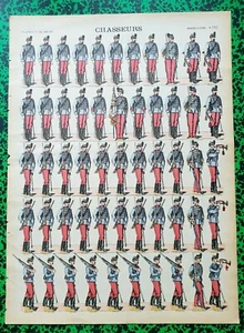 XIX ème - Chasseurs Belle Planche 40 x 29 cm N° 192 A Voir !!!!!!! - Imagen 1 de 1